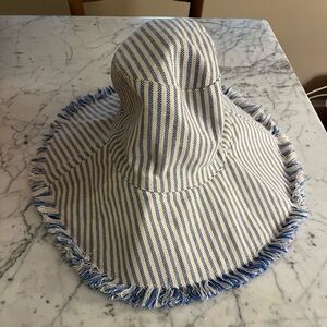 Hat Attack Blue and White Striped Sun Hat